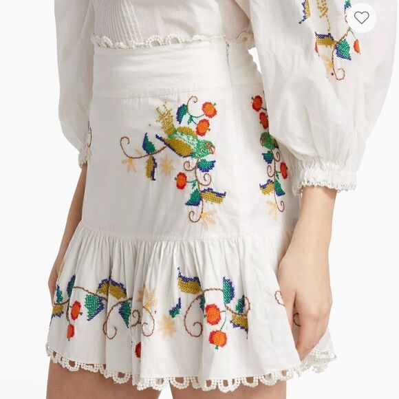 Farm Rio - Pitanga Embroidery Mini Skirt size Small new - Picture 9 of 14